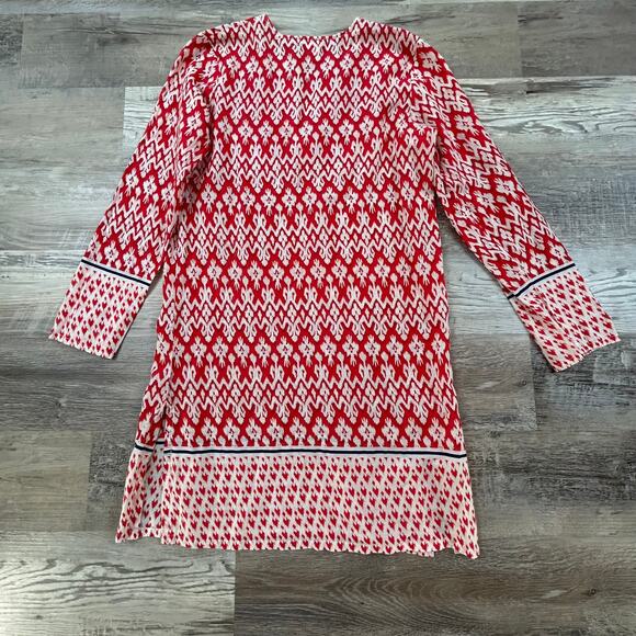 Sundance Red Embroidered Cotton Tunic Dress Ikat Print Boho Beach Coverup S - Picture 6 of 7